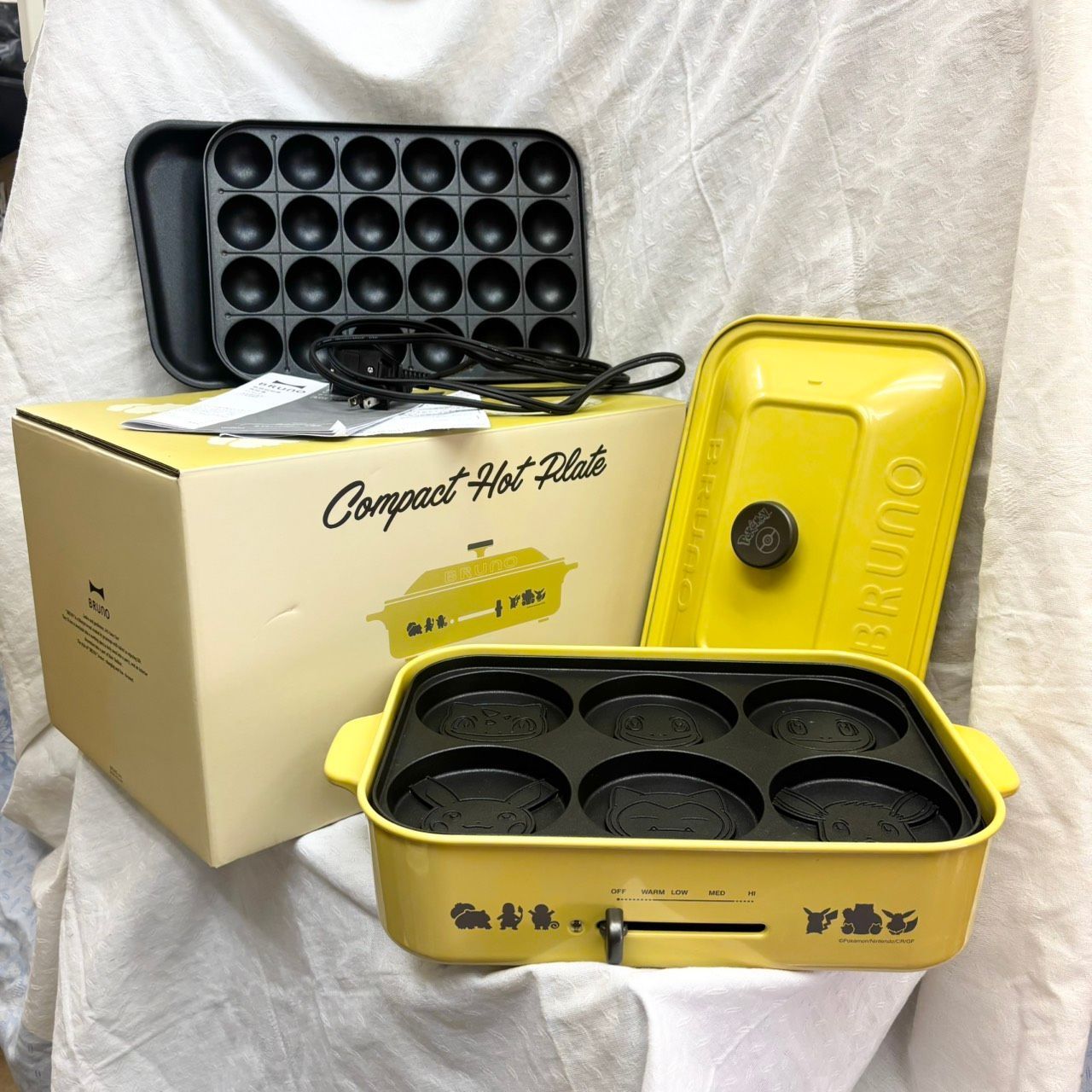 317 BRUNO コンパクトホットプレート ポケモンコラボ イエロー