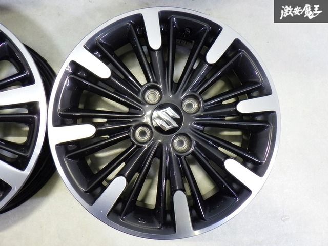 ② スズキ 純正 mk53s スペーシアカスタム 15インチホイール 4本 スペーシアカスタム(MK53S)純正アルミホイール 15インチ 4.5J+45