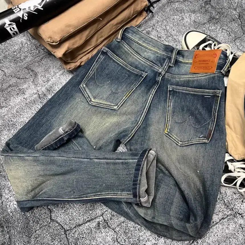 セルビッジ スタイル ストレッチ 起毛 パンツ