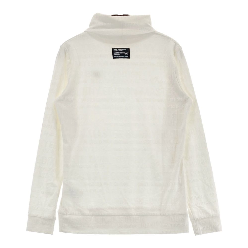 サイズ 1 MASTER BUNNY EDITION マスターバニーエディション 2025年 タートルネック 長袖Tシャツ ロゴ総柄 ホワイト系 ゴルフウェア レディース ストスト