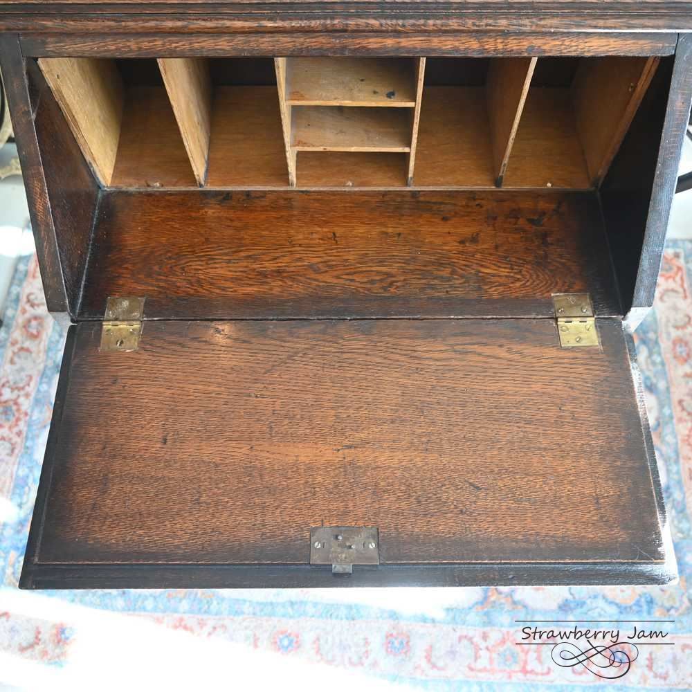 L3710-89 英国アンティーク オーク ライティングビューロー デスク