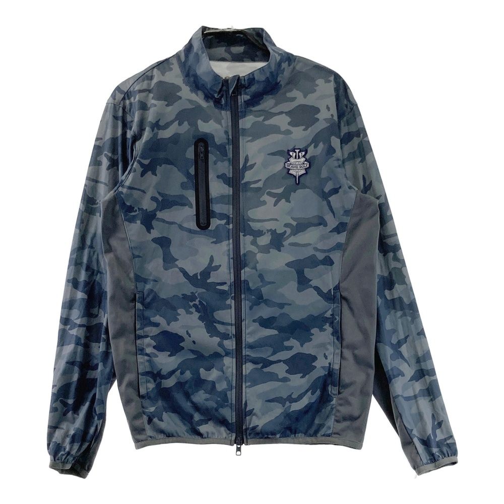サイズ M BEAMS GOLF ビームスゴルフ 長袖 ジップジャケット カモフラ柄 グレー系 ゴルフウェア メンズ ストスト