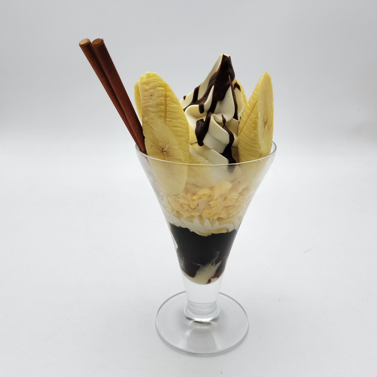 食品サンプル チョコバナナパフェ 合羽橋 まいづる製 実物大バナナ