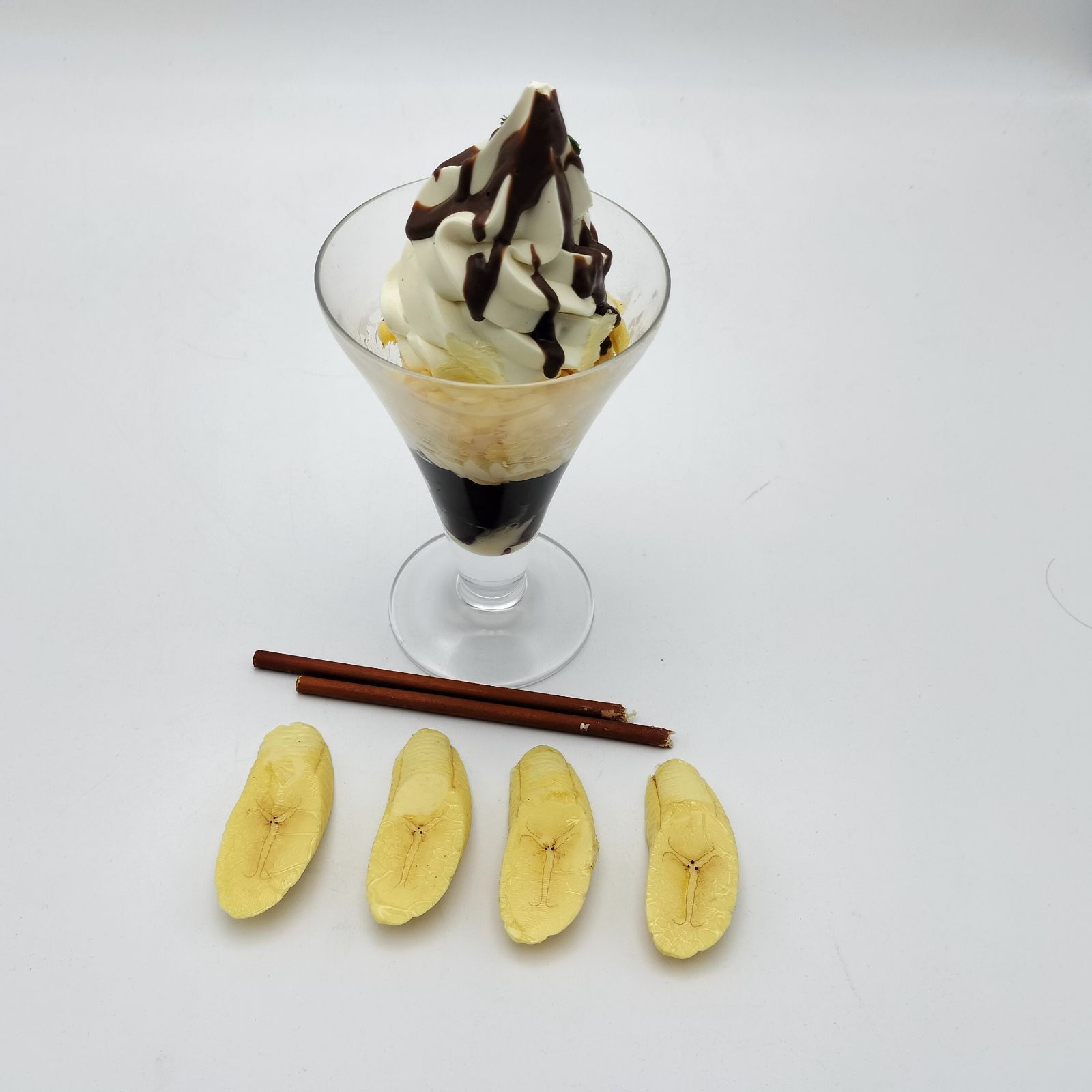 食品サンプル チョコバナナパフェ 実物大 カフェ・喫茶店ディスプレイ