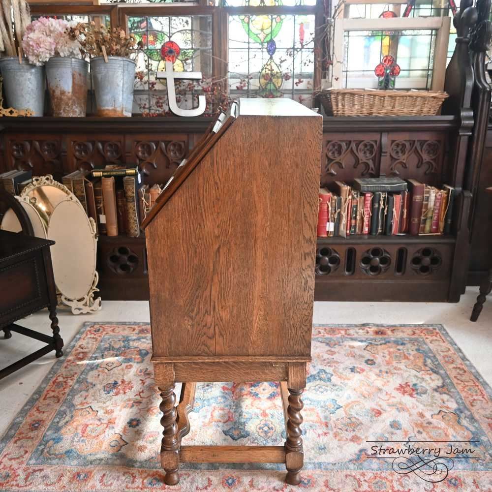 L3710-24 英国アンティーク オーク ライティングビューロー デスク