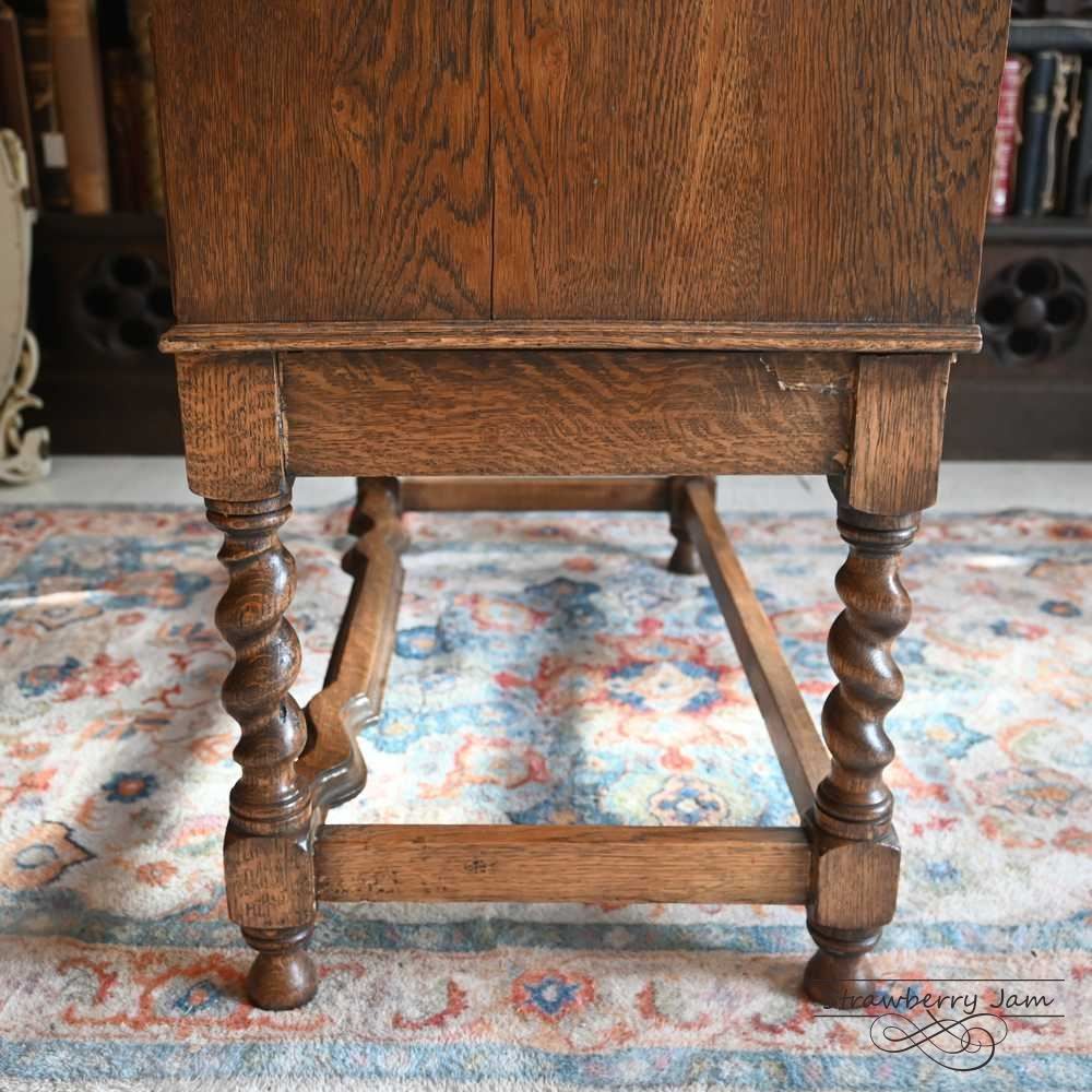 L3710-24 英国アンティーク オーク ライティングビューロ デスク 勉強机 L3710-24 英国アンティーク オーク ライティングビューロー デスク