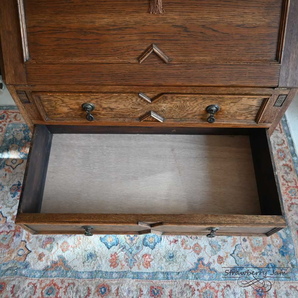 L3710-24 英国アンティーク オーク ライティングビューロー デスク