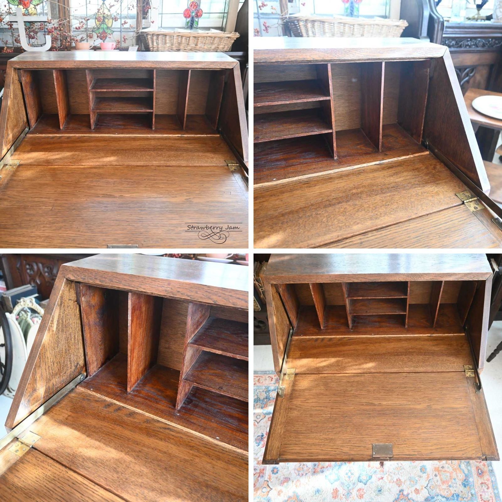 L3710-24 英国アンティーク オーク ライティングビューロー デスク