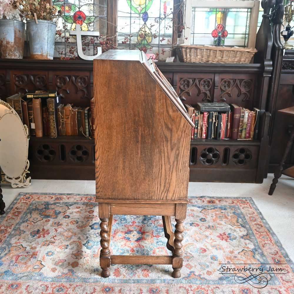 L3710-24 英国アンティーク オーク ライティングビューロー デスク