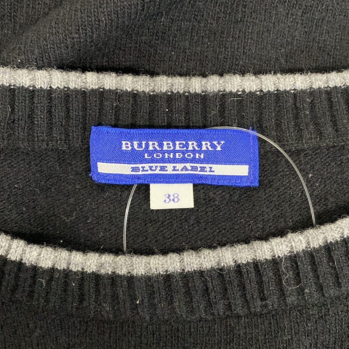 Burberry Blue Label バーバリーブルーレーベル 長袖セーター サイズ38 M レディース - 黒×グレー ハート ゆったり設計 春コーデ