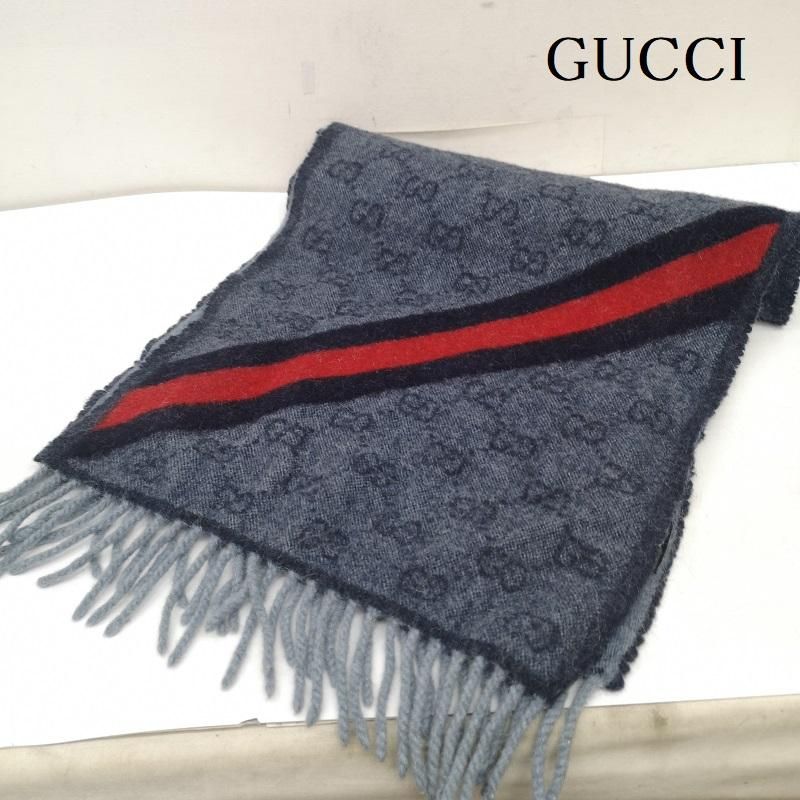 グッチ ウェビングライン GG柄 マフラー メンズ - ISItems 古着