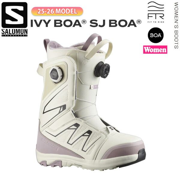 25 26 サロモン アイビーボアストレートジャケットボア SALOMON IVY BOA SJ スノーボード 靴 BT SLM アイシクル 24 5