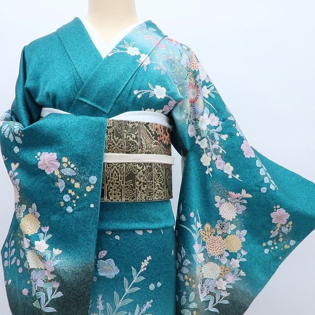 手縫い仕立て　総絞り　正絹 振袖単品 手縫い仕立て 決算セール 吉澤友禅 新品正絹振袖 手縫い仕立