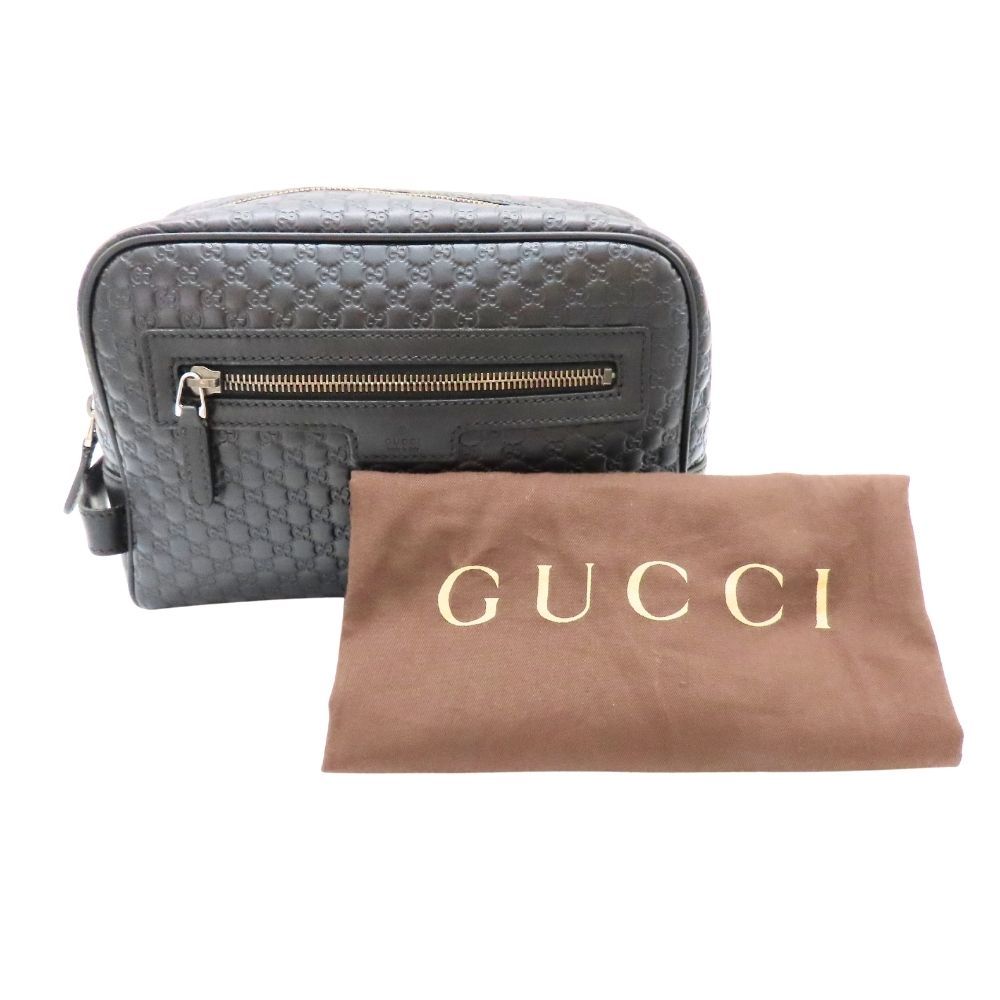 GUCCI グッチ クラッチバッグ マイクログッチシマ GG柄 レザー 419775 ノワール メンズ セカンドバッグ 大容量 ポーチ ブラック 黒 無料ギフトラッピング承ります