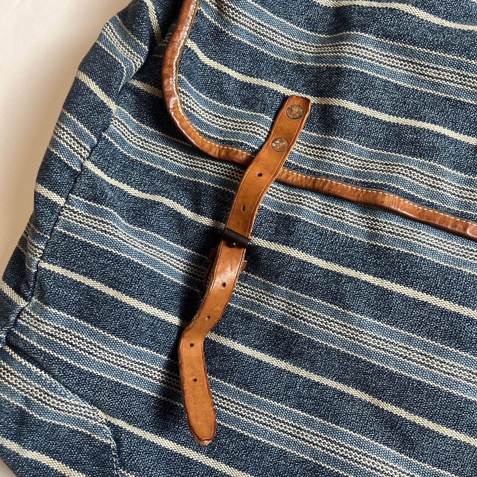 希少】RRL ネイティブボーダー メッセンジャーバッグ レザー ダブル