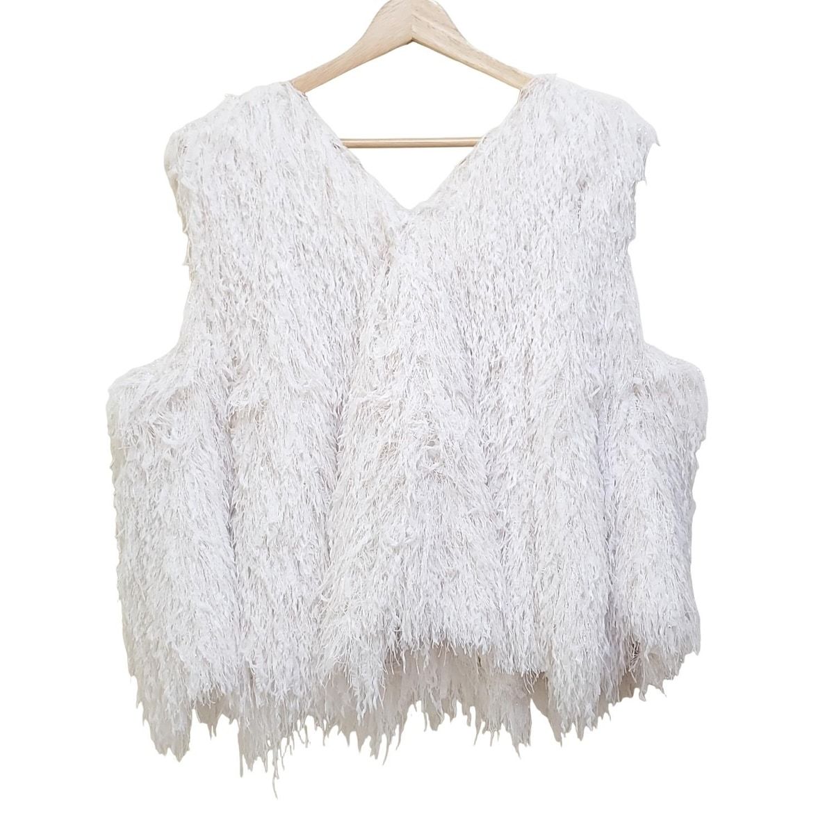 cygne シーニュ ベスト サイズF レディース アイボリー フリンジ