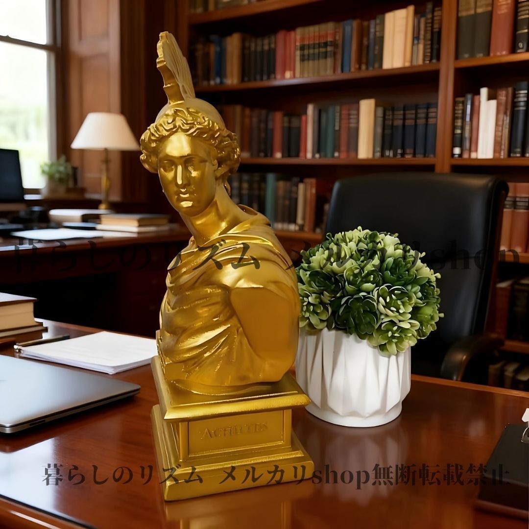  オブジェ 置物 レジン製 ローマ兵士彫刻像 クラシックゴールデンフィギュア デスクトップ 歴史的 インテリアデコレーション ホーム オフィス用 ローマ共和国 ローマ帝国 コレクションディスプレイピース 歴史愛好家 ギフト 小物コレクション 置物 インテリア小物