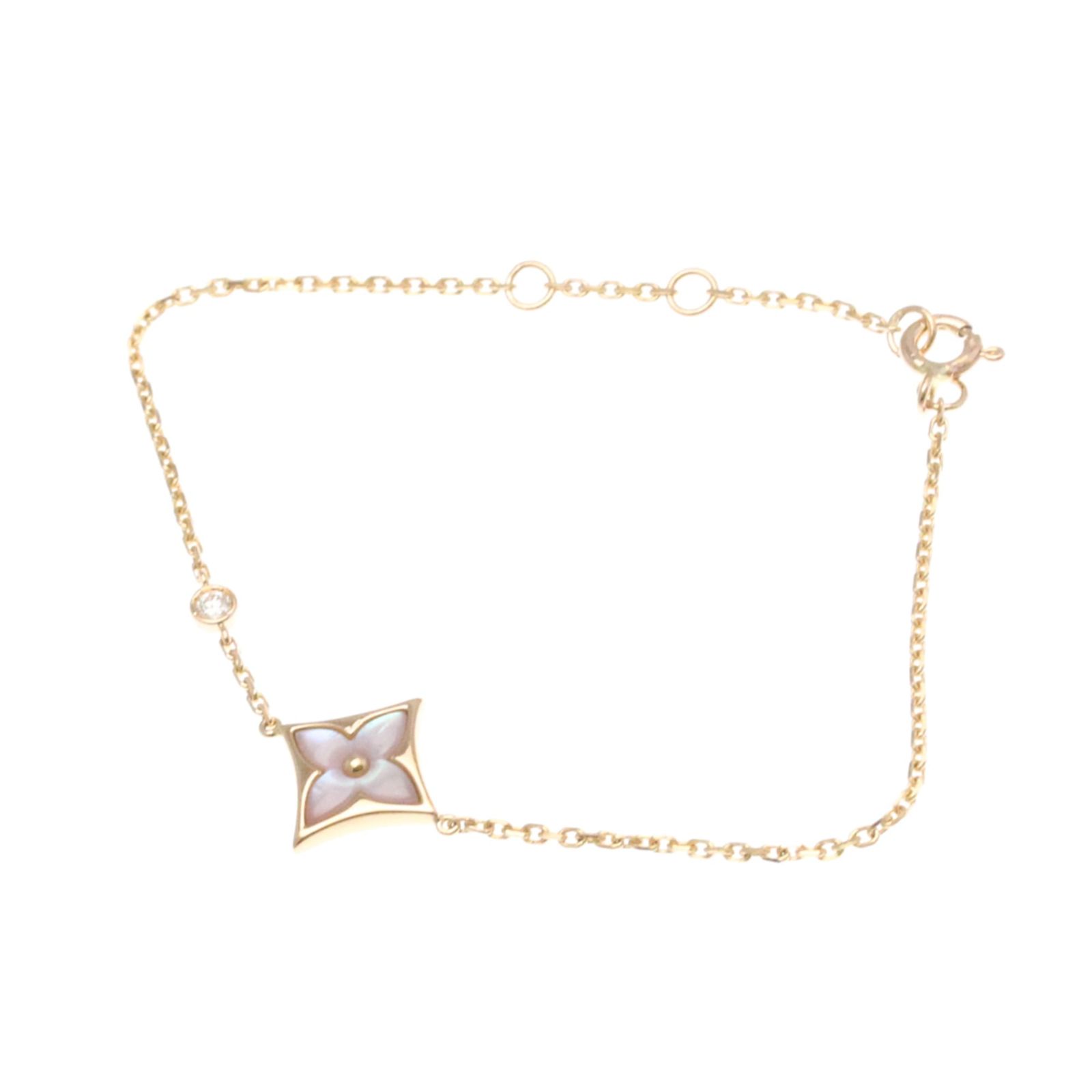 ルイ ヴィトン Louis Vuitton ブラスレ スター ブロッサム BB ダイヤモンド ブレスレット K 18ピンクゴールド 18 PG マザーオブパール チャームブレスレット ピンクゴールド