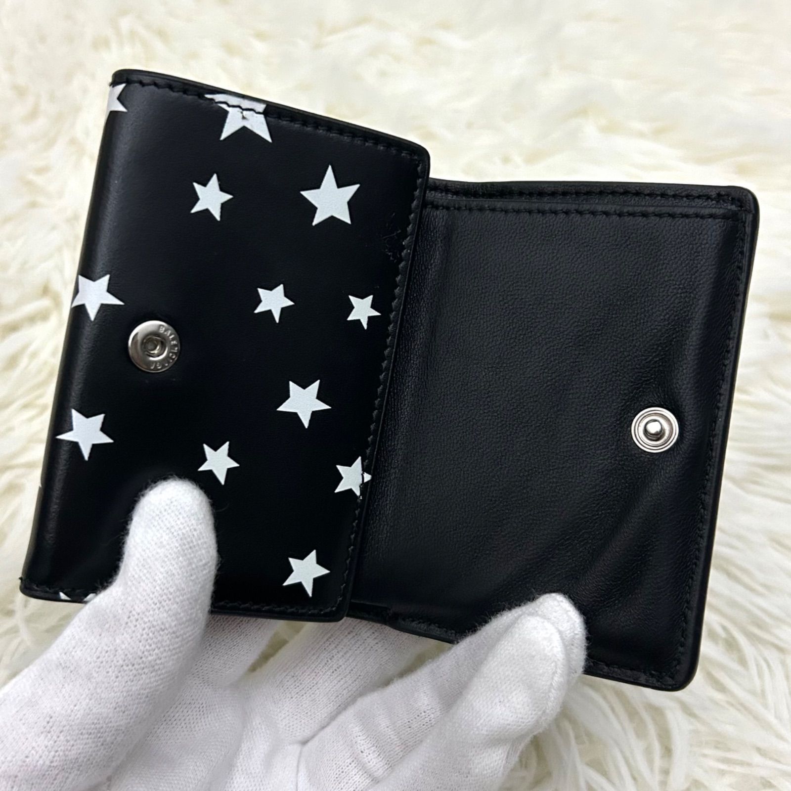  BALENCIAGA バレンシアガ 三つ折り財布 ミニウォレット ブラック ホワイト 三つ折り財布 折り財布