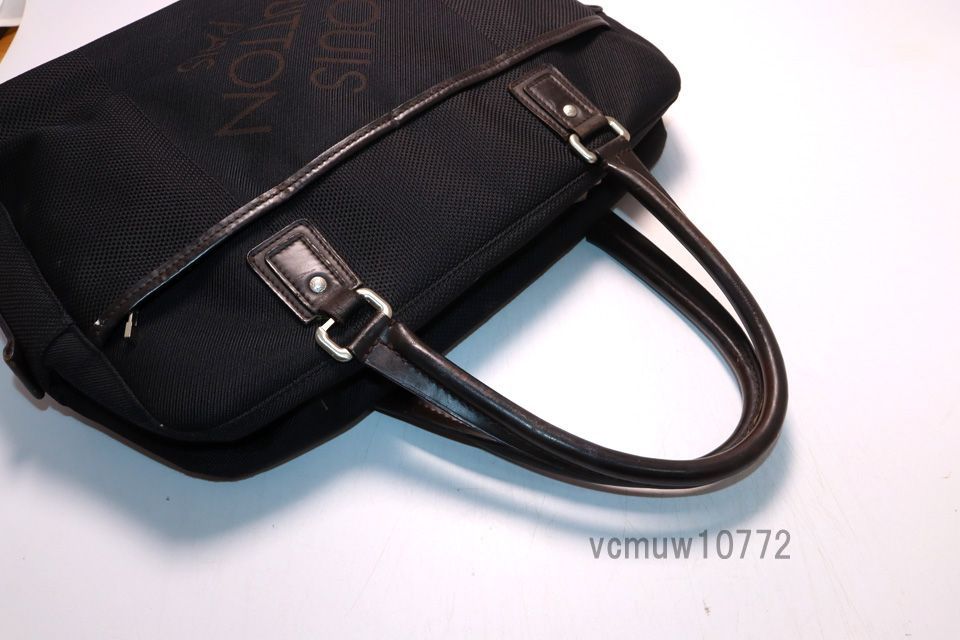 □LOUIS VUITTON ダミエジェアン ヤック レザー ビジネスバッグ