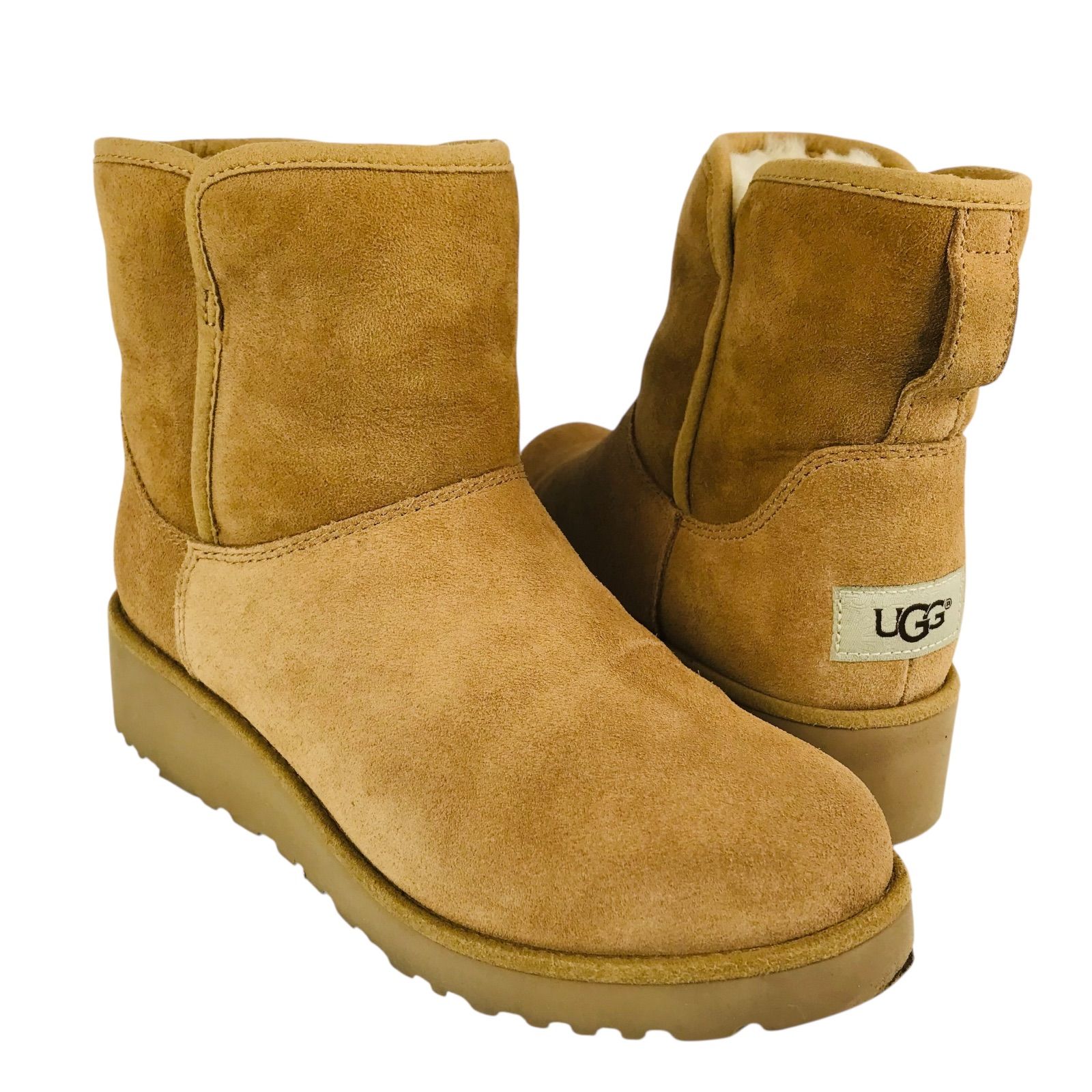 UGG アグ KRISTIN クリスティン レディース シープスキン ムートン ウェッジソール ショートブーツ US 5 22㎝ レディースブーツ ブーツ 冬靴 カジュアル オシャレ ブランド