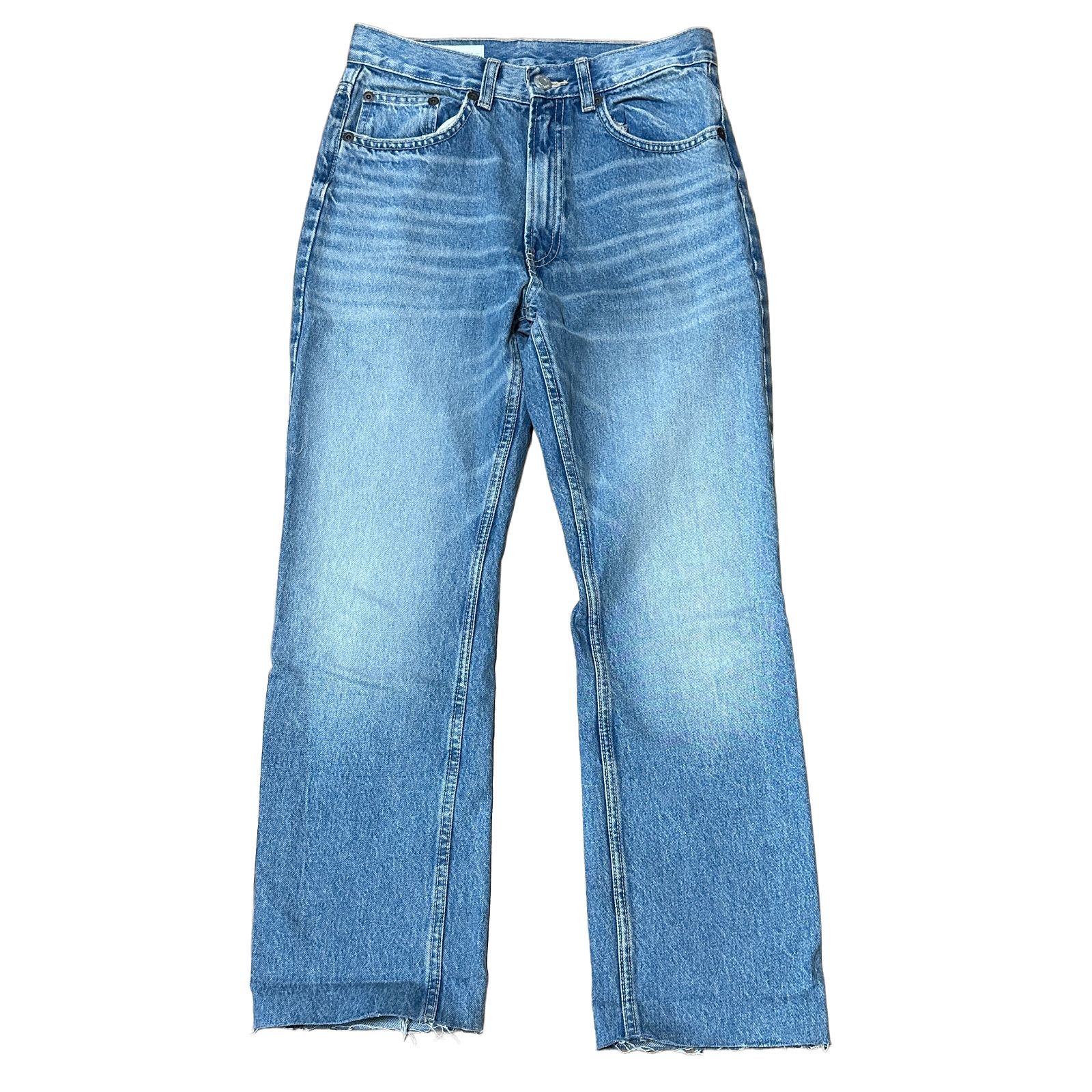 ZARA ハイウエスト ストレートデニム ブルー サイズ38 レディースL 