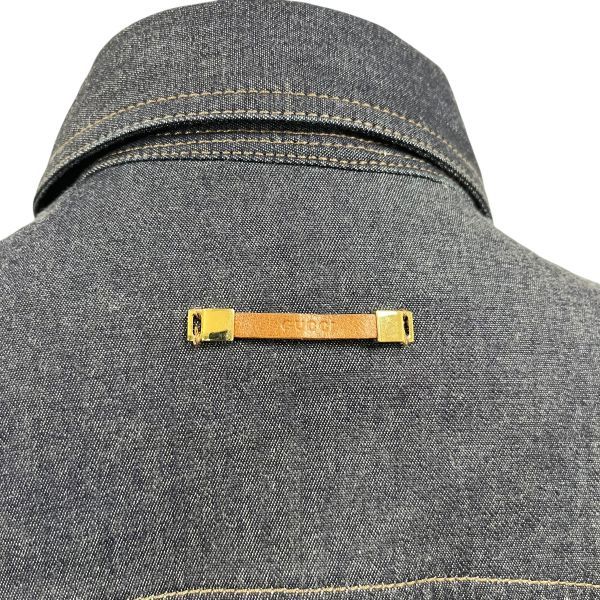 GUCCI グッチ デニムシャツ 金ボタン size40 ○◇ グッチ GUCCI トップス デニムシャツ 長袖 金ボタン スナップ