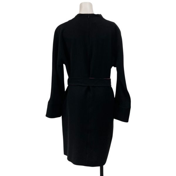  エンポリオアルマーニ EMPORIO ARMANI 長袖 ワンピース ベルト付 モード フォーマル 裏地レッド 黒 赤 40 M 9号 レディース S 6 A 017 その他 ワンピース