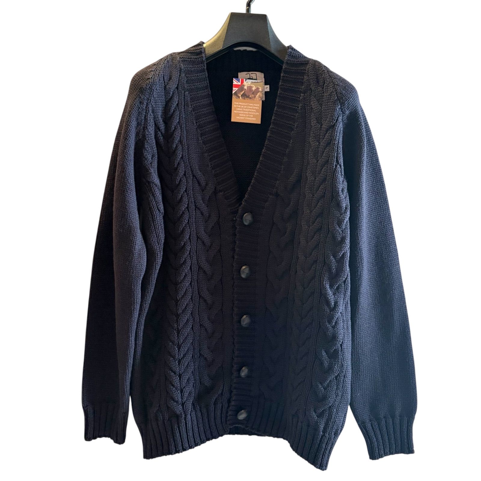HACKNEY UNION WORKHOUSE Cable Cardigan Navy