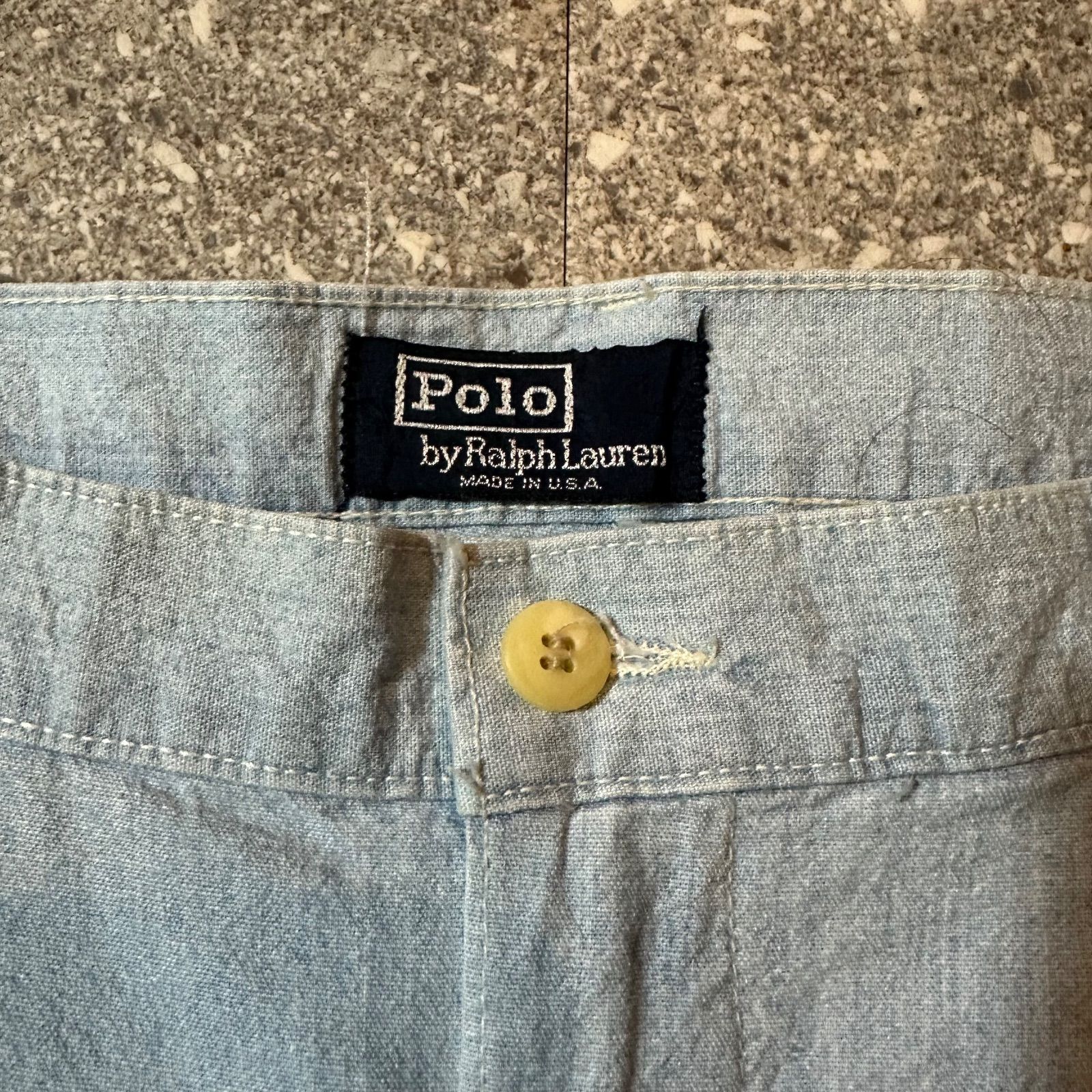 80s〜90s polo by Ralph Lauren Chambray pants made in USA w36 L36 