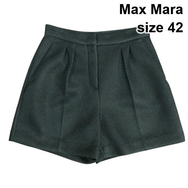 マックスマーラ Max Mara ショートパンツ 立体メッシュ モード スポーティ デザイナーズ ミニマル 黒 IT 42 M 9-11号 レディース S 5 Y 747