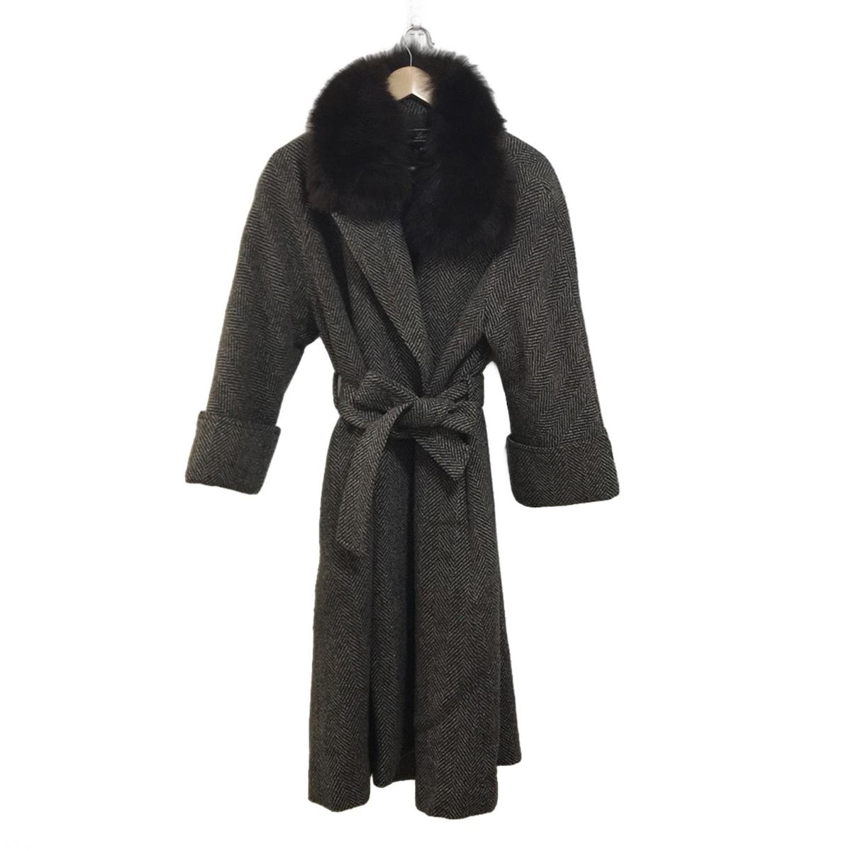 Leilian レリアン コート サイズ9 M レディース - ダークブラウン×ベージュ 長袖|ファー|秋|冬