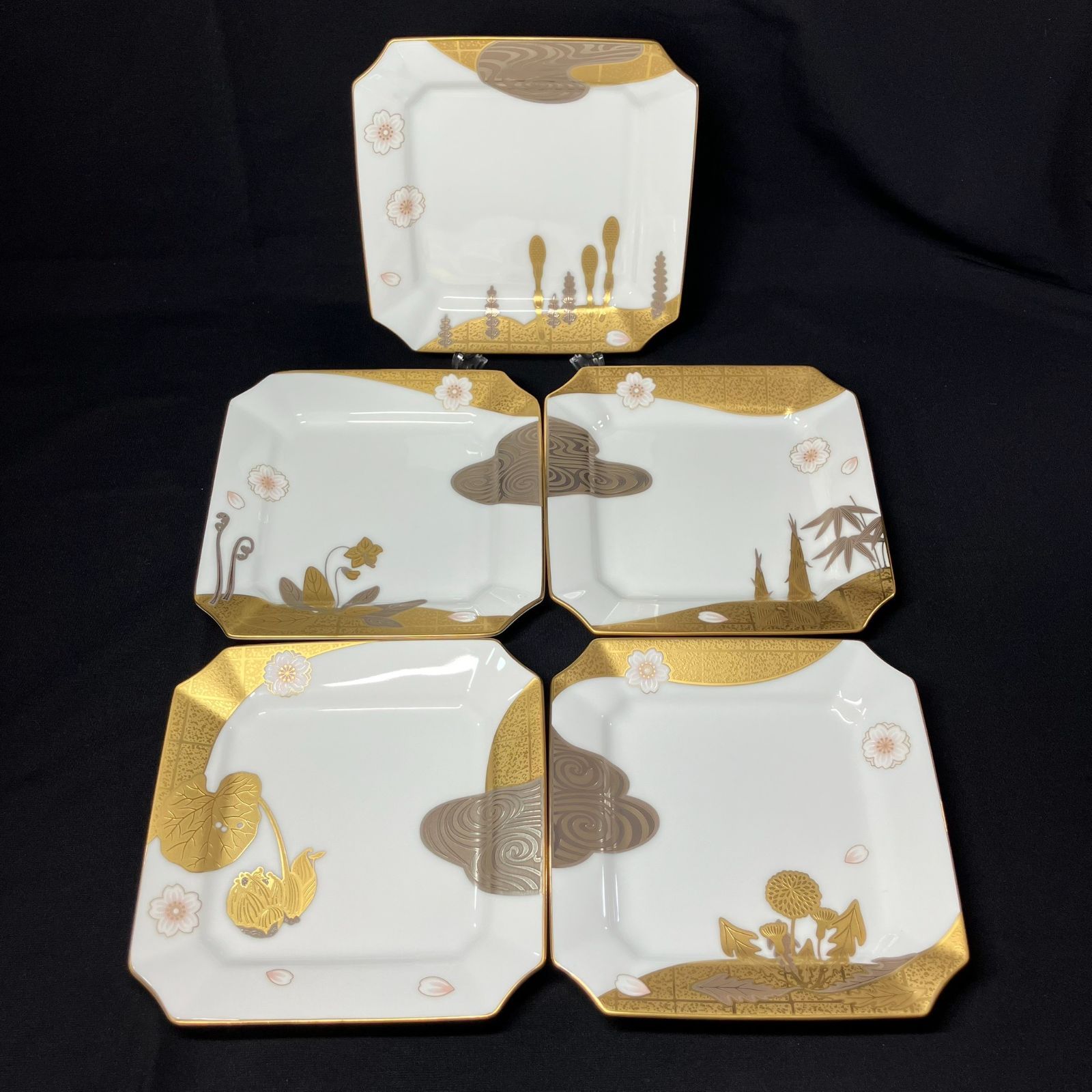 ノリタケ コンテンポラリー 平皿 金彩 ディナープレート 5客セット 元箱付き ノリタケ コンテンポラリー 平皿 金彩 ディナープレート 5客セット 元