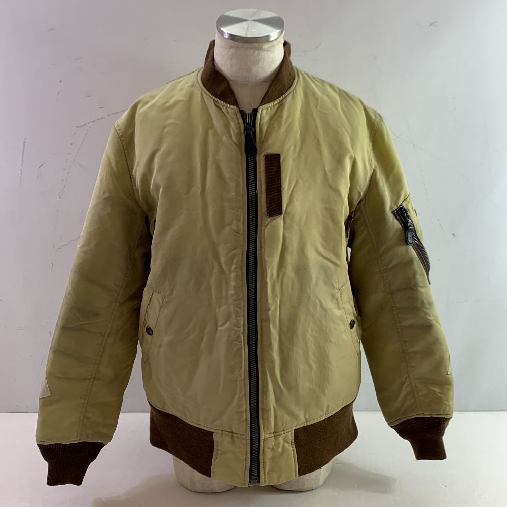 04 w 5686▽ AVIREX アヴィレックス フライトジャケット 611228 ベージュ MA 1 Mサイズ
