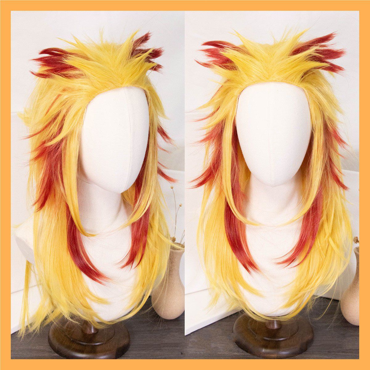 煉獄杏寿郎 鬼滅の刃 コスプレ ウィッグ+ネット 新品 - メルカリ