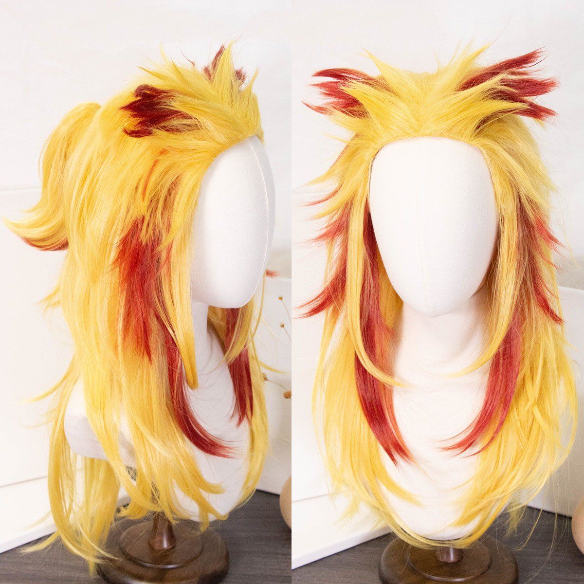 鬼滅の刃 煉獄杏寿郎風 コスプレウィッグ 鬼滅の刃 煉獄杏寿郎 風 コスプレ ウィッグ かつら 変装 仮装用