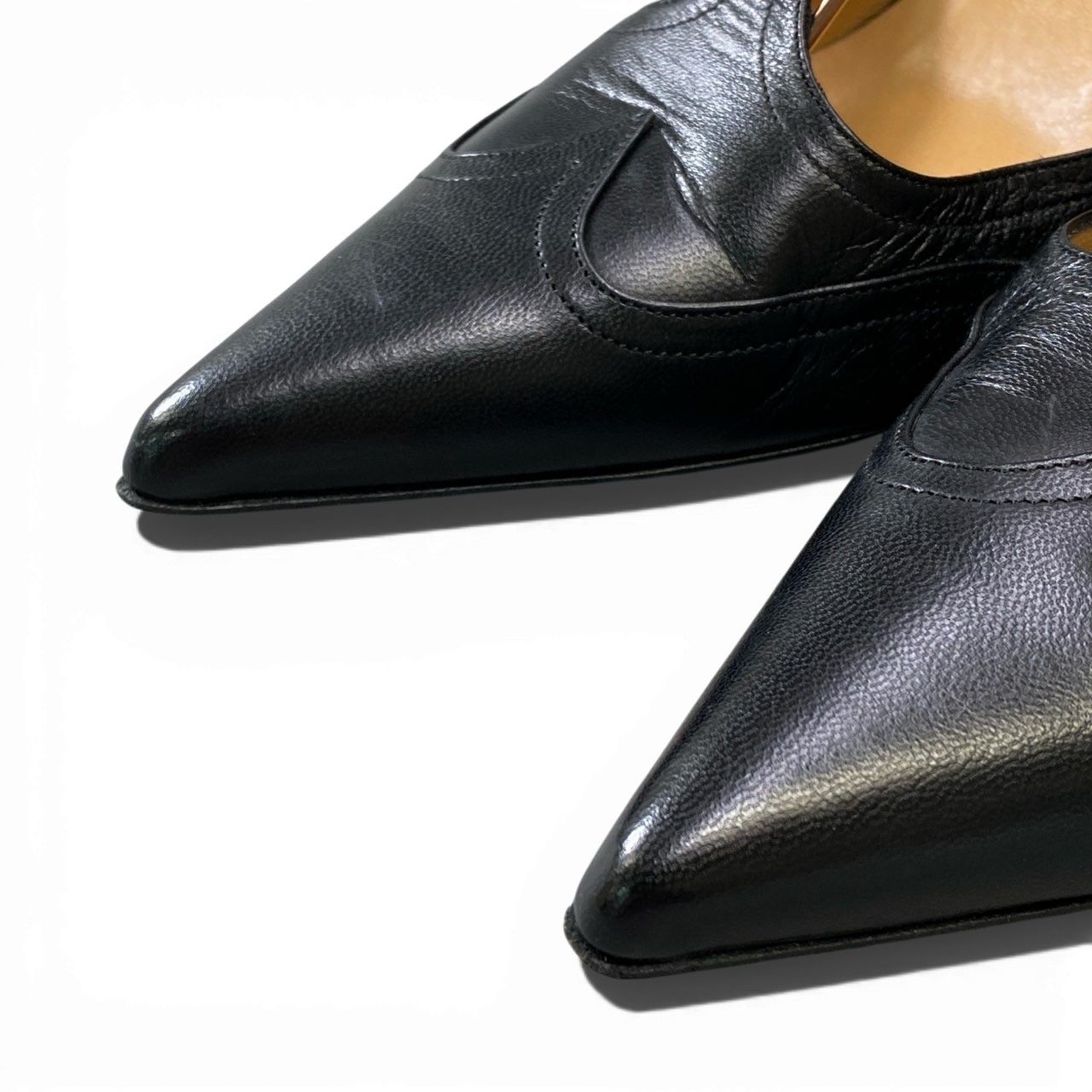 1a6 HERMES エルメス ポインテッドトゥ パンプス ヒールパンプス