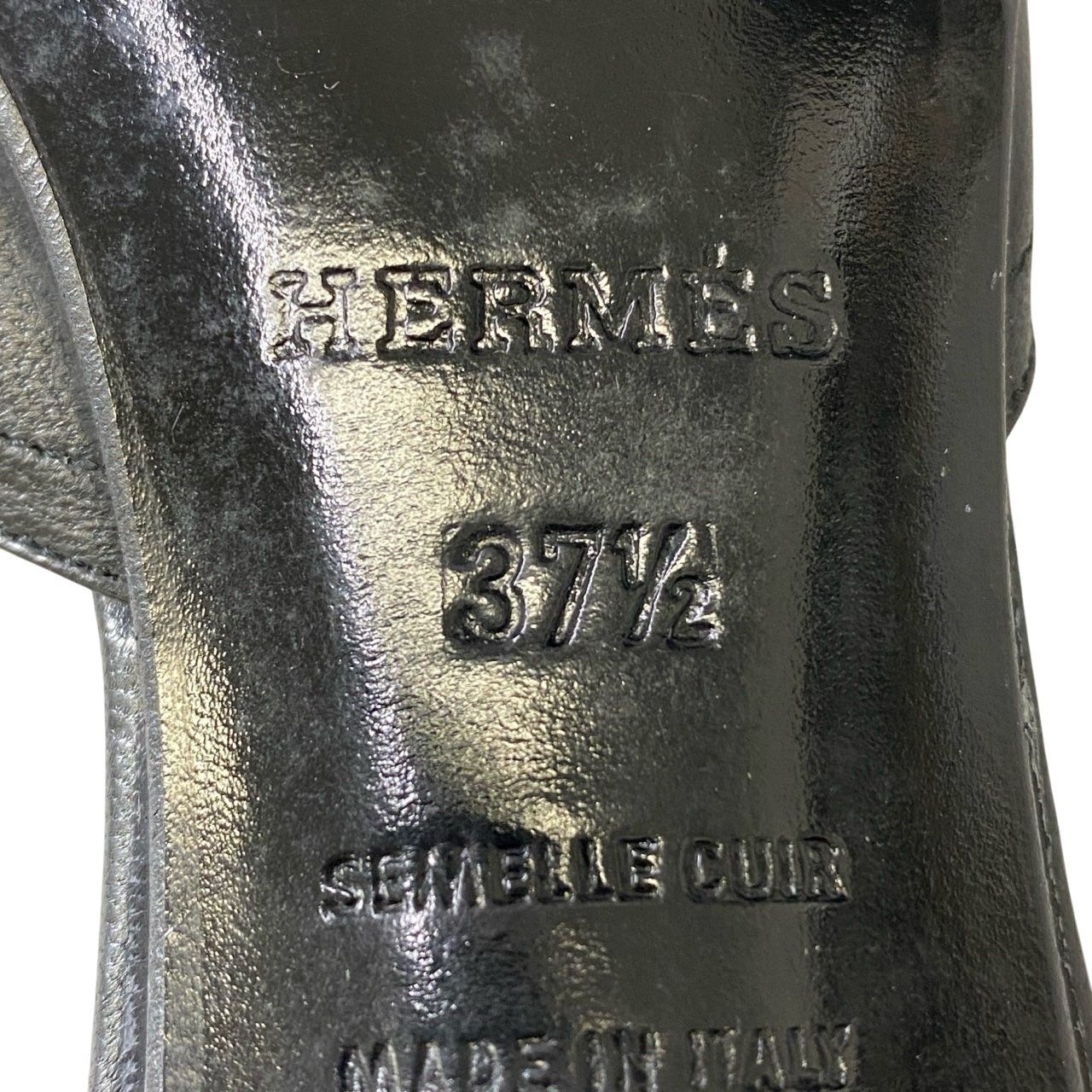 【美品】HERMES エルメス 黒 サテン ハイヒール パンプス37 1/2 エルメス 黒 サテン ハイヒール パンプス37 【公式通販】