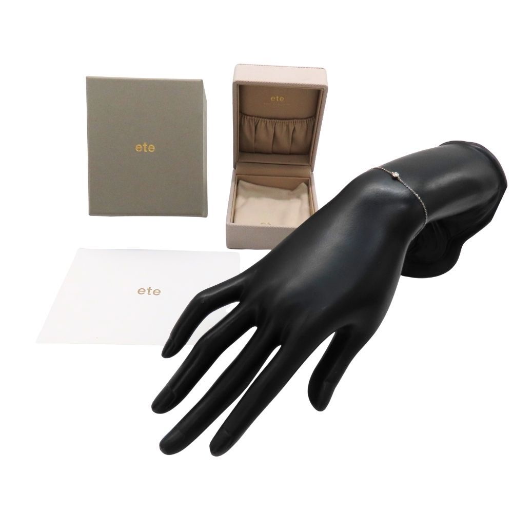 ete エテ ブレスレット ブライト PT 850 450190 約17 cm 一粒 ダイヤ ジュエリー レディース 華奢 ワンポイント フリーサイズ 無料ギフトラッピング承ります