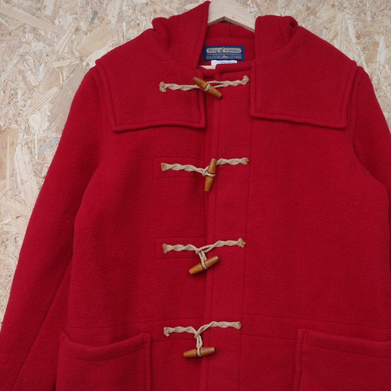 フライングスコッツマン 古着 ダッフルコート L レッド 赤 キャンプ