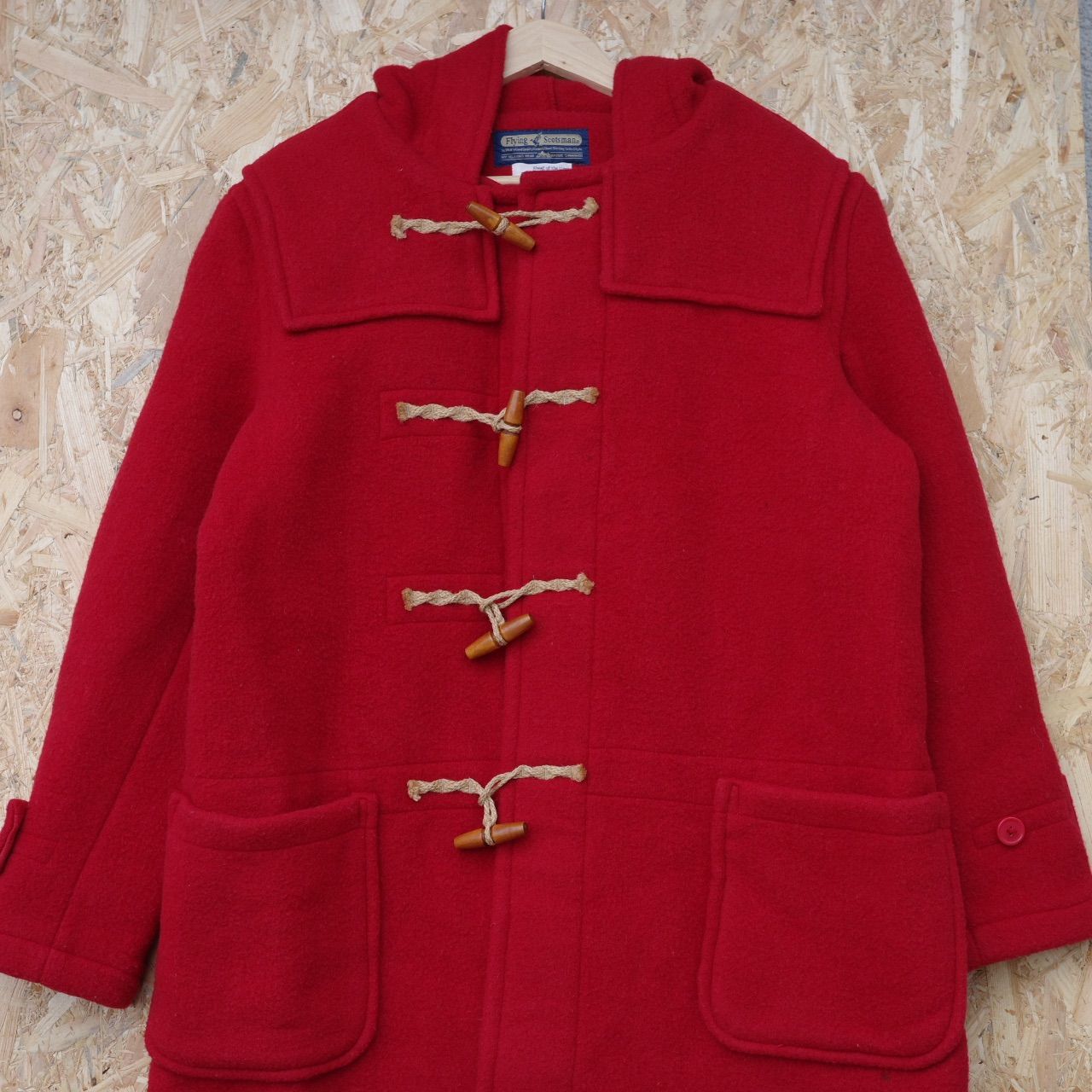 フライングスコッツマン 古着 ダッフルコート L レッド 赤 キャンプ