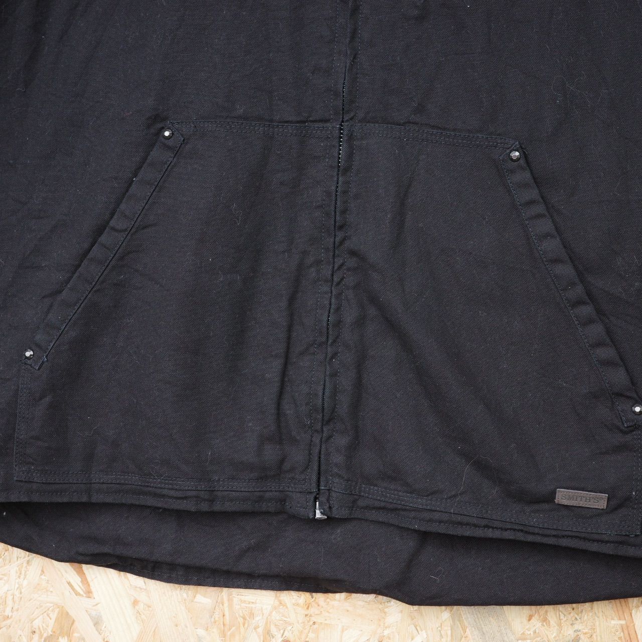 90s SMITH'S 古着 ダックベスト 裏ボア ブラック アメカジ 2XL