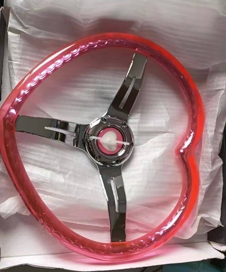 JDMスタイル ハート型ステアリングホイール 330mm×355mm 改装用 - メルカリ