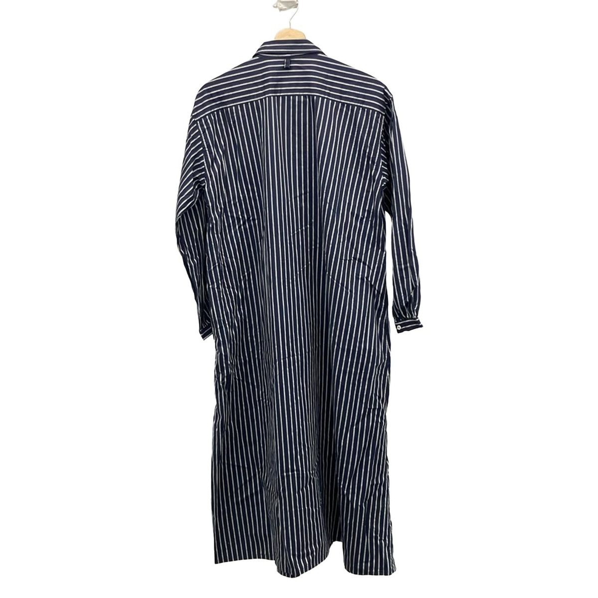 グランマママドーター ワンピース サイズ1 S レディース ダークネイビー グレー 長袖 ロング ストライプ シャツワンピ