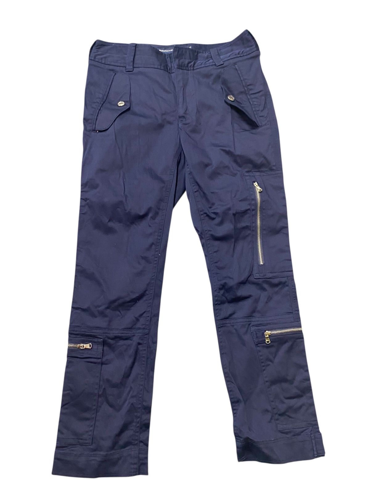 RALPH LAUREN GOLF コットン カーゴ パンツ パラシュート ボンテージ ジップアップ 7ポケット ネイビー