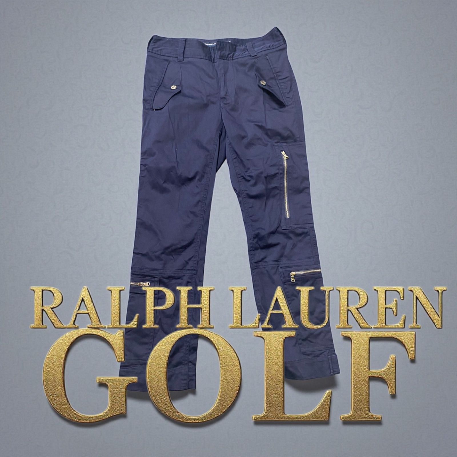 RALPH LAUREN GOLF コットン カーゴ パンツ パラシュート ボンテージ ジップアップ 7ポケット ネイビー