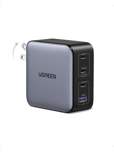 UGREEN Nexode 100 W 充電器 急速 Type-C 4ポート USB-C*3とUSB-A*1 PD 3.0 PPS GaNII 折り畳み式iphone 17|16|15|14|MacBook|Dell|iPad|Android対応 PSE適合 C m