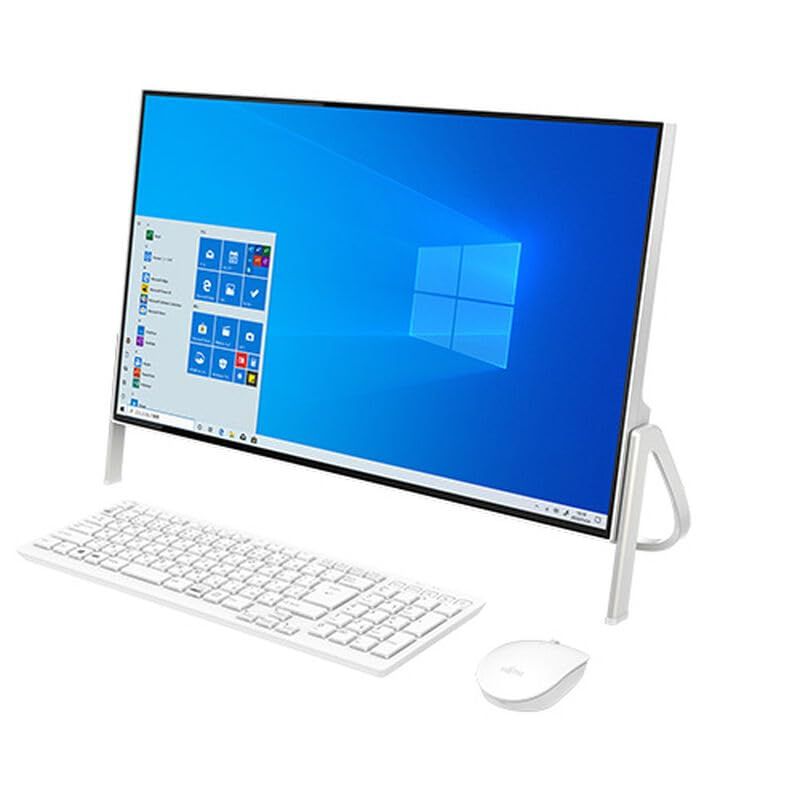 整備済み品 ホワイト 多機能一体型パソコン 4辺狭額フレーム FMV ESPRIMO FH 56 第7世代 Core i 3 7100 U メモリ8 GB HDD 1 TB 23 8型1080 p FHD 昇降式カメラ搭載 MS Office 201 m
