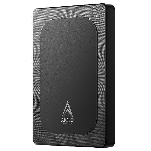 AIOLO 外付けHDD 4 TB 超薄型 2.5インチ USB 3.2対応 ポータブルハードディスク テレビ録画|PC|Mac|PS 4|PS 5|XBox対応 Type-Cケーブル付 A 4-4 T-BLK-A m