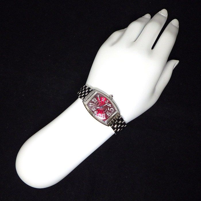 フランクミュラー FRANCK MULLER 腕時計 トノウカーベックス 1752QZ レッドギョーシェ文字盤 夜光針・インデックス SS クオーツアナログ 【中古】 フランクミュラー FRANCK MULLER 腕時計 トノウカーベックス 1752QZ